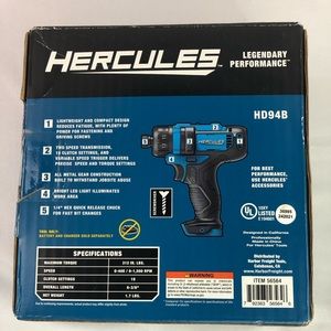 HERCULES 12V COMPACT 1/4” SCREWDRIVER HD94B- TOOL ONLY- ITEM #56564